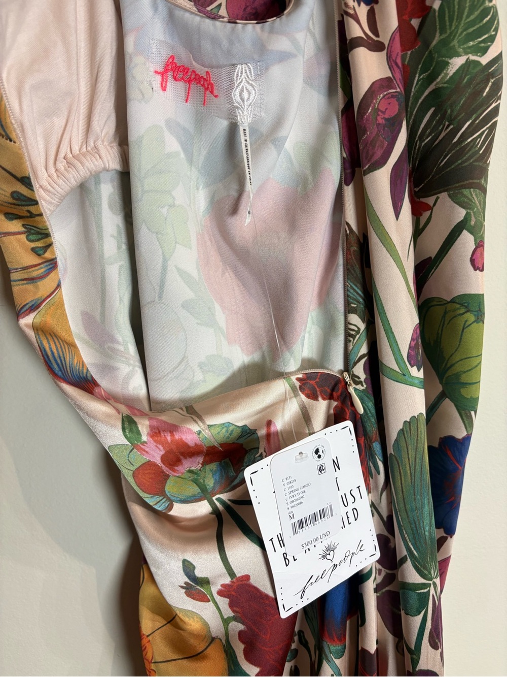 Free People Botanical Maxi Dress Spring Combo Floral Strappy Slip NWT Medium - Picture 10 of 14